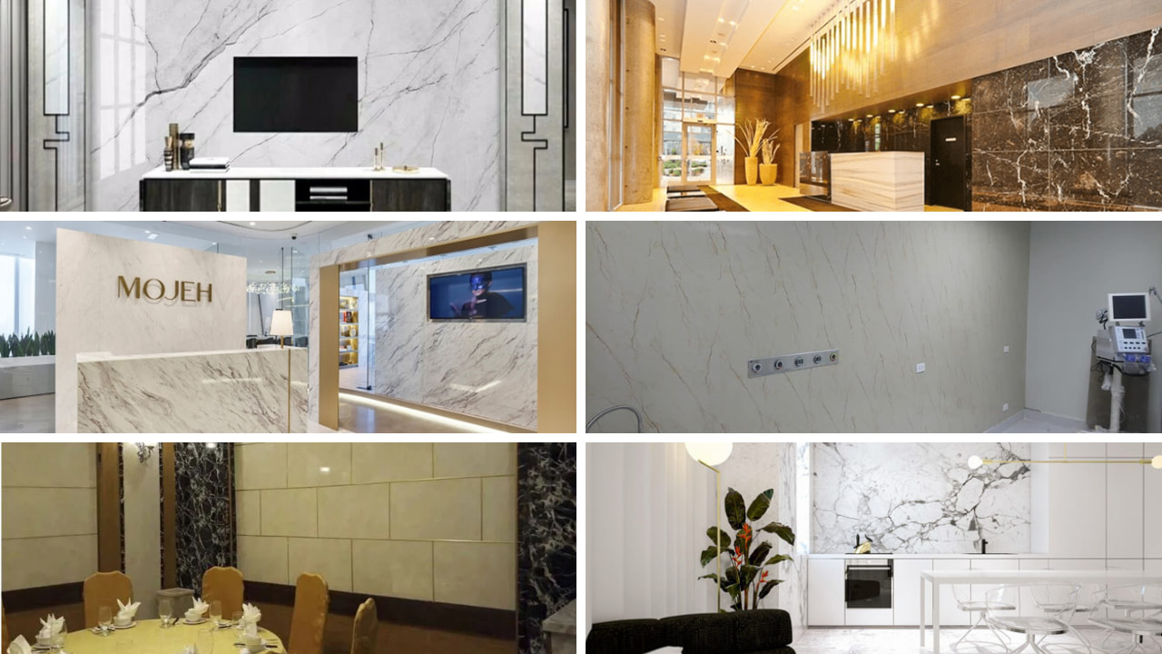 Công trình thực tế của tấm ốp vân đá ốp tường