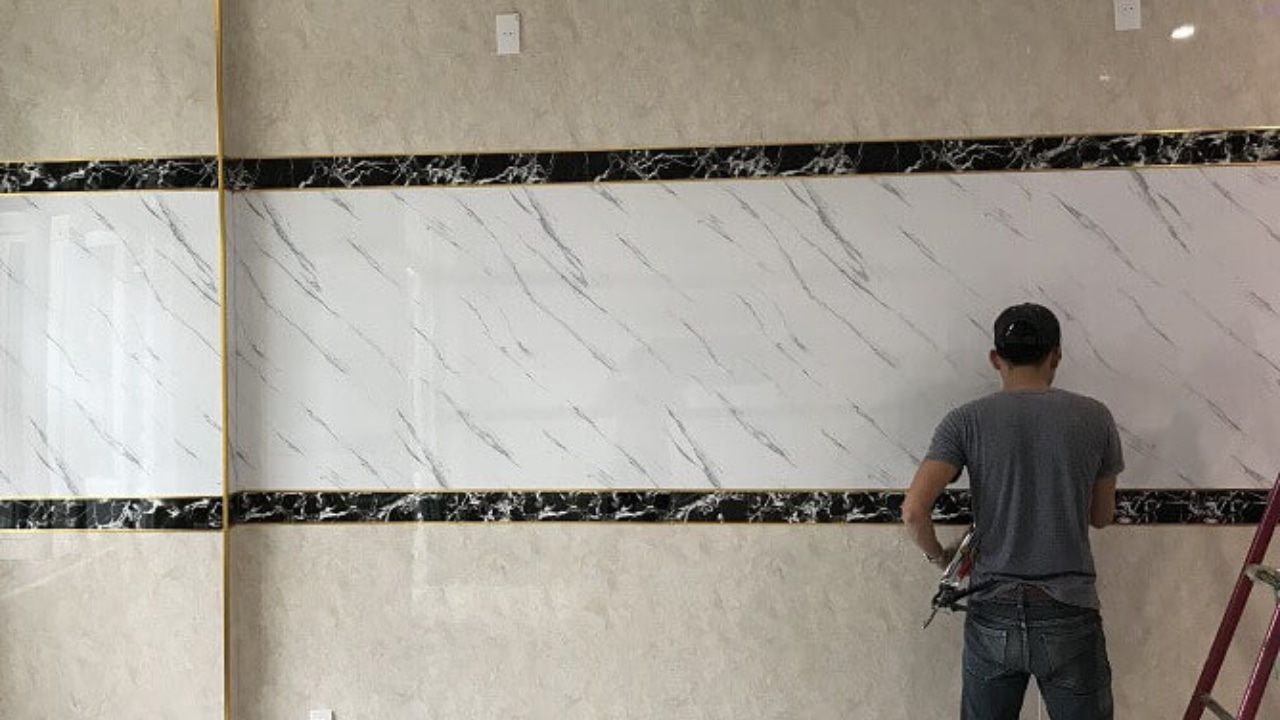 Thi công lắp đặt tấm ốp vân đá